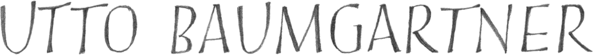 Ein handgezeichneter Schriftzug mit dem Text 'Utto Baumgartner'